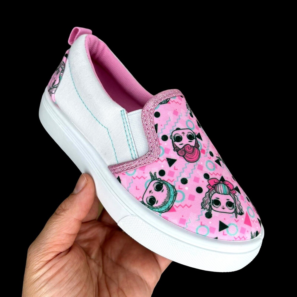 L.O.L. Toddler Girls Slip On Fashion Sneaker Size 10 Pink Multicolor Lightweight